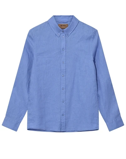 Mos Mosh Gallery - MMGTheo Linen Skjorte - Silver Lake Blue